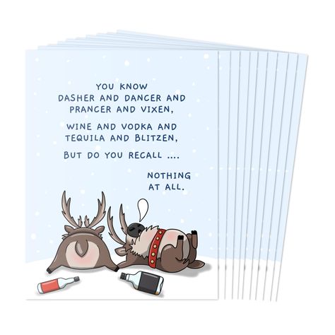 PRICES MAY VARY. CELEBRATE WITH A LAUGH! This boxed set of funny festive Christmas / Holiday cards contains everything you need to send warm wishes to friends and family this holiday season. PACK OF 10 CARDS - Buy in bulk to write a note of season's greetings to everyone on your holiday card list. Christmas card pack contains 10 CARDS (10 of same design). SMALL CARD WITH A LARGE IMPACT - Card size is 5.5” x 4.25”. Blank inside for your personal written message. Printed on premium stock with prof Penguin Christmas Cards, Christmas Cards Funny, Cute Christmas Cards, Holiday Cards Handmade, Simple Christmas Cards, Christmas Sentiments, Holiday Box, Funny Holiday, Christmas Messages