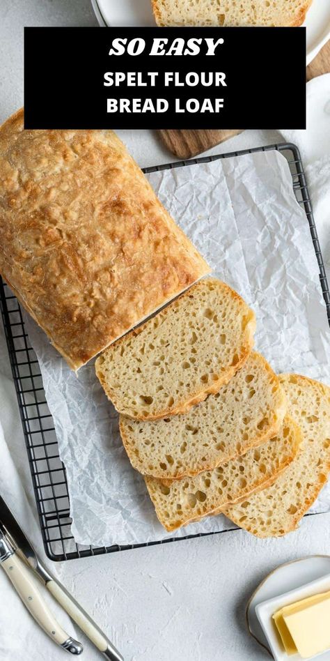 In the culinary world, there are few things more satisfying than making your own bread, and my No-Knead Spelt Bread Loaf is truly delicious. It is a simple recipe that could not be easier to make as it requires no more than 10 minutes of hands-on time. As well, it contains just 6 ingredients, including water. That is all you require to make this hearty, full of flavour bread. Spelt Flour Bread, Soft Sourdough Sandwich Bread, Spelt Bread Recipe, Sourdough Sandwich Bread Recipe, Spelt Flour Recipes, Spelt Recipes, Fmd Recipes, Dairy Free Bread, Sourdough Sandwich Bread