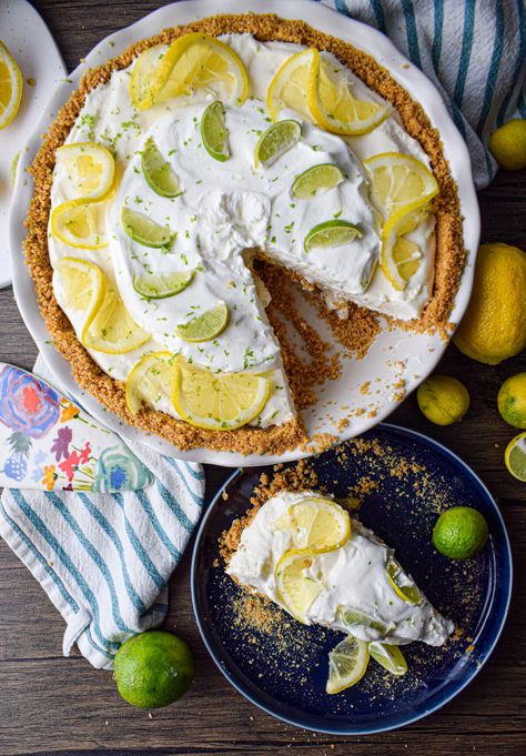 Lemon Lime Icebox Pie - The Jam Jar Kitchen Lime Icebox Pie, Lemon Blueberry Icebox Pie, Old Fashion Lemon Ice Box Pie, Potato Dinner Rolls Recipe, Lemon Icebox Pie With Frozen Lemonade, Pioneer Woman Lemon Icebox Pie, Key Lime Cookie Recipe, Pumpkin Pecan Cobbler, Lemon Icebox Pie