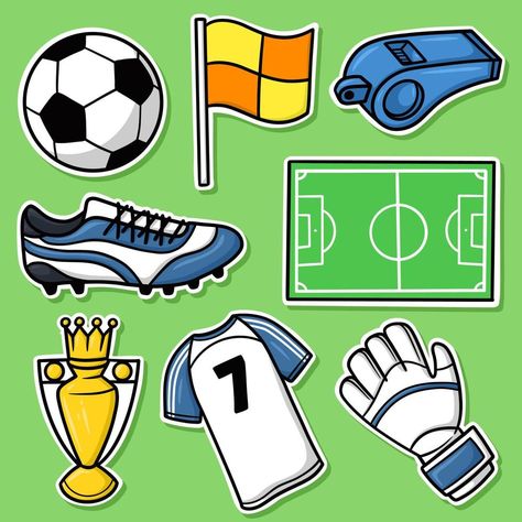 vector de dibujos animados de fútbol conjunto de pegatinas Football Clipart, Basic Drawing For Kids, Free Bible Coloring Pages, Happy Birthday Cards Diy, Football Illustration, Soccer Poster, Football Stickers, Bible Coloring Pages, Soccer Coaching