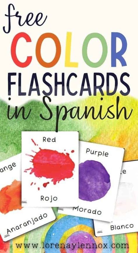 Colors In Spanish And English Free Printable, Bilingual Preschool Free Printable, Spanish Colors Printable, Flashcards For Preschoolers, Spanish Preschool Printables, Spanish Flashcards Printable Free, Bilingual Preschool, Preschool Spanish Lessons, Continents Activities