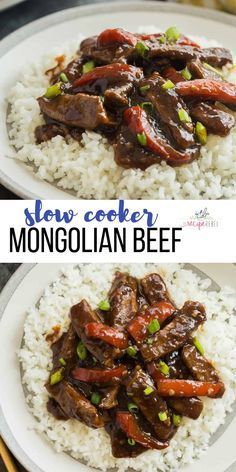 This Slow Cooker Mongolian Beef is so quick and easy — throw everything in the crockpot and let it cook! Tender strips of steak, covered in a rich, dark sauce full of Asian flavours with a touch of sweetness.  #slowcooker #crockpot #beef #dinner #recipe #recipes | crockpot meal | crockpot recipe | slow cooker meal | slow cooker recipe Crockpot Mongolian Beef And Broccoli, Low Carb Steak Crockpot Recipes, Diced Steak Recipes Slow Cooker, Easy Chinese Food Recipes Crockpot, Steak Strips Recipe Crockpot, Crockpot Summer Meals Beef, Filet Mignon Crockpot Recipes, Blade Steak Recipes Crockpot, Crockpot Recipes Fast