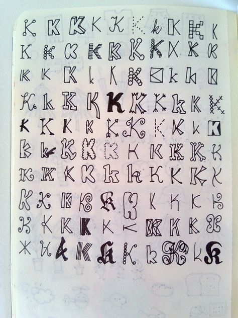 Drawing the letter K in 100 different ways Name Decorations Letters Drawing, K Drawing Letter, K In Different Fonts, Name Decorations Letters, Letter K Design, Sketchbook Notebook, K Names, Name Drawings, The Letter K