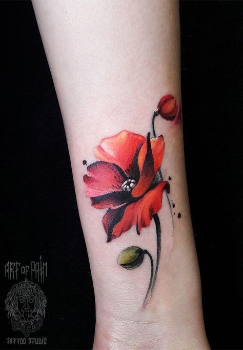 Tattoo Fixes, Realistic Flower Tattoo, Forearm Flower Tattoo, Tattoo S, Wildflower Tattoo, Mommy Tattoos, Poppies Tattoo, Forarm Tattoos, Tattoos For Women Flowers