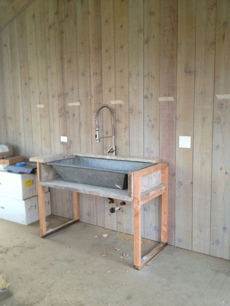 Galvanized Sink, Outdoor Garden Sink, Outside Sink, Patina Farm, Garden Sink, Los Angeles Interior Design, Dog Washing Station, From The Pond, Water Trough