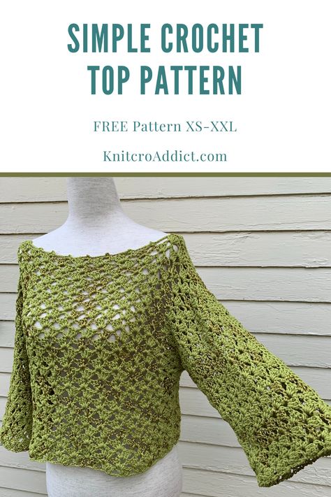 2 Ply Crochet Patterns, Crochet Plus Size Top, Simple Crochet Top, Crochet Top Pattern Free, Witch Amigurumi, Top Pattern Free, Witch Crochet, Crochet Sweater Top, Crochet Long Sleeve Tops