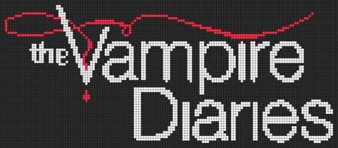 Crochet Vampire Diaries, Vampire Diaries Cross Stitch, Vampire Pixel Art, Minecraft Banner Designs, Christian Cross Stitch, Diary Diy, Graph Crochet, Easy Pixel Art, Pixel Art Templates