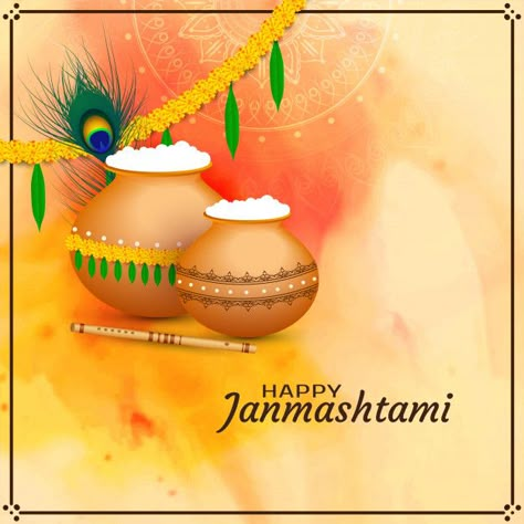 Happy janmashtami celebration religious background Free Vector | Free Vector #Freepik #vector #freebackground #freeflower #freeabstract #freecelebration Janmashtami Ideas, Janmashtami Background, Religious Background, Janmashtami Images, Janmashtami Celebration, Let There Be Love, Janmashtami Wishes, Happy Krishna, Background Flower