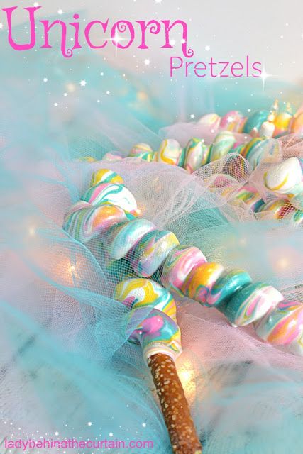 The Baker Upstairs: 17 Magical Unicorn Treats Decorated Pretzels, Unicorn Games, Unicorn Desserts, Unicorn Treats, Unicorn Themed Birthday Party, Unicorn Party Favors, Dessert Party, Unicorn Crafts, Themed Desserts