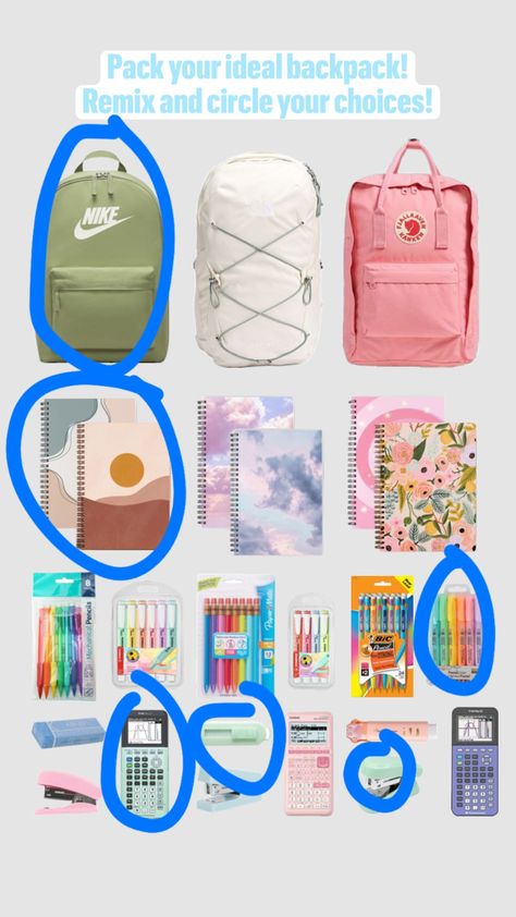 #remix #remixchallenge #remixthis #remixit #thisorthat #backpack #backtoschool #school #schoolinspo #schoolaesthetic #schoolsupplies #college #collegeinspo #summer #vibes #aesthetic #preppy #preppyaesthetic Bic Mechanical Pencils, Summer Vibes Aesthetic, Preppy Backpack, Aesthetic Preppy, Paper Mate, Preppy Aesthetic, Mechanical Pencils, Fjallraven Kanken, Create Collage