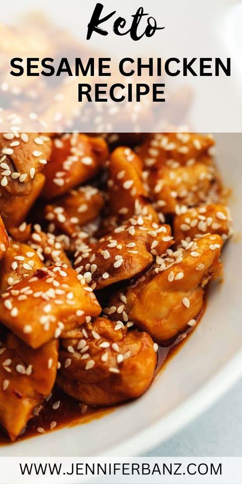 Easy Keto Chicken Thigh Recipes, Low Sodium Asian Chicken, Sesame Chicken Not Fried, Thm Chinese Recipes, Keto Sesame Chicken Recipe, Low Carb Asian Chicken Recipes, Keto Dinner Recipes Asian, Keto Chicken Chinese Recipes, Low Carb Chinese Food Recipes