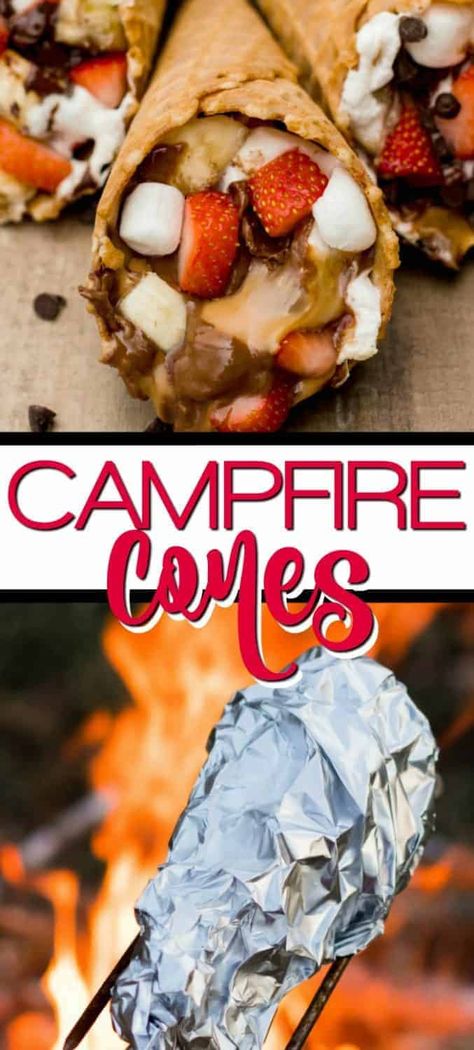 Campfire Cones, Super Easy Desserts, Camping Desserts, Slow Cooker Desserts, Dessert Party, Campfire Food, Winter Desserts, Campfire Cooking, Desserts For A Crowd