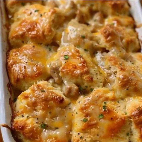 Easy Crockpot Recipes ��� | "My grandma has been making this for as long as I can remember | Facebook Chicken Biscuit Bake, Easy Vegetable Beef Soup, Chicken Biscuit, Biscuits Casserole, Julia Child Recipes, Ina Garten Recipes, Chicken And Biscuits, Biscuit Bake, Baked Casserole