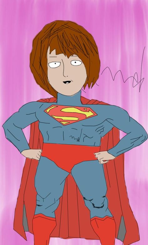 saitama com cabelo vestido no traje do superman :)) Saitama, Superman, Anime, Art