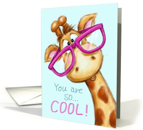 Giraffe Birthday Card, Cat Communication, Giraffe Birthday, Funny Giraffe, Cute Giraffe, Halloween Diy Crafts, It's Your Birthday, Happy Birthday Card, Get Well Cards