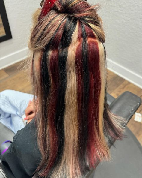 Calico Hair Placement, Calico Hair Color Hairstyles, Calico Hair Color, Calico Hair, West Jordan Utah, Vivid Hair, Vivid Hair Color, Pretty Hair Color, Creative Colour