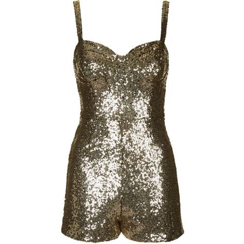 TOPSHOP **Life Of The Party - Gold Sequin Playsuit by WYLDR (240 RON) ❤ liked on Polyvore featuring gold and topshop Glamorous Dresses Luxury, Sparkly Romper, Sequin Playsuit, Superstar Outfit, Gold Romper, Dresses Luxury, Vinyl Clothing, Sparkly Top, Sequin Rompers