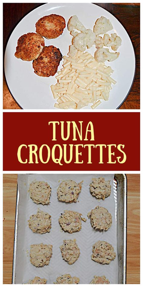 It doesn't get much better than these golden brown and delicious Tuna Croquettes. #tuna #appetizer | Tuna Recipes | Seafood Recipes | Appetizer Recipes Tuna Croquettes Recipe, Tuna Croquettes, Tuna Appetizer, Chicken Croquettes, Recipes Seafood, Tuna Melts, Shellfish Recipes, Tuna Recipes, Easy Snack Recipes