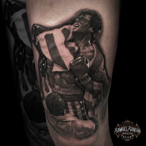 Rocky Balboa Tattoo by Samuel Sancho Rocky Balboa Tattoo, Rocky Tattoo, Tattoo Ideas Male, Tattoo Ideas Males, Tattoo Quotes For Women, Arabic Tattoo Quotes, Cowgirl Art, Greek Tattoos, Arabic Tattoo