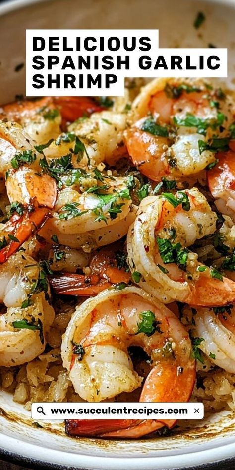 Juicy shrimp cooked in a fragrant garlic sauce with a hint of Spanish spices—this dish is packed with flavor and comes together in no time! Shrimp Gambas, Spanish Garlic Shrimp, Spanish Shrimp, Shrimp In Garlic Sauce, Olive Oil Sauce, Spicy Shrimp Tacos, Creamy Shrimp Pasta, Juicy Shrimp, Shrimp Recipes Healthy