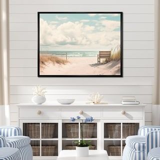 Designart "Beach Grass Landscape IV" Nautical & Beach Framed Canvas Art Print - Bed Bath & Beyond - 39125821 Print Bed, Grass Landscape, Beach Grass, Grasses Landscaping, Beach Frame, Print Bedding, Framed Canvas Art, Online Art Gallery, Framed Canvas