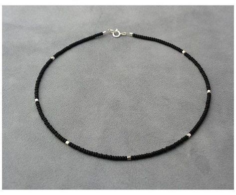 Sead Bead Necklace, Pulseras Kandi, قلادات متدلية, Choker Silver, Necklace Mens, Indie Jewelry, Beaded Necklace Designs, Mens Necklace, Chocker Necklace