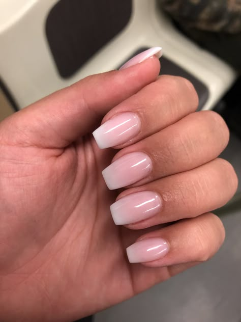 Baby Boom Nails Acrylic, Baby Pink Ombre Nails, Baby Boom Nails, Natural Nails Manicure, Pink Ombre Nails, French Manicure Nails, Fancy Nails Designs, Ombre Acrylic Nails, Short Coffin Nails