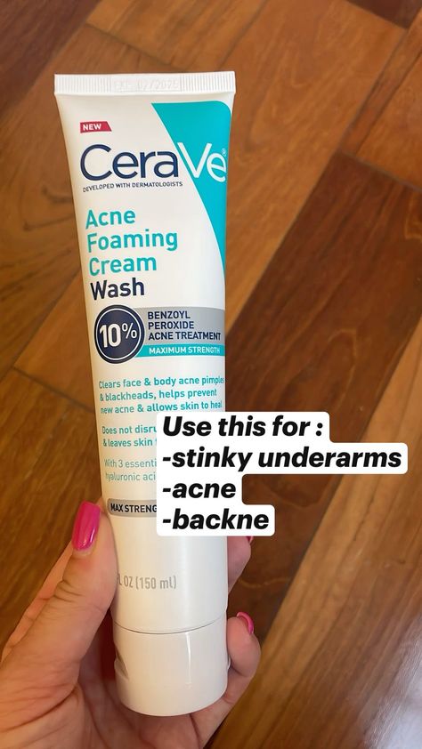 Cerave Acne Foaming Cream Wash Best Body Wash For Back Acne, Chest And Back Acne, Benzoyl Peroxide Cleanser, Acne Body Wash, How To Clear Pimples, Acne Cleanser, Back Acne, Best Body Wash, Natural Skin Care Ingredients