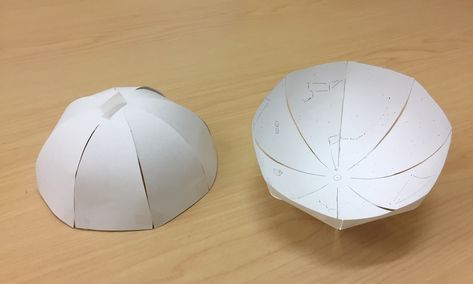 A Paper Celestial Sphere Paper Dome Template, Paper Globe Diy, Cardboard Sphere, Moana Diy, Paper Sphere, Cardboard Projects, Concrete Mix Design, Paper Globe, Globe Diy