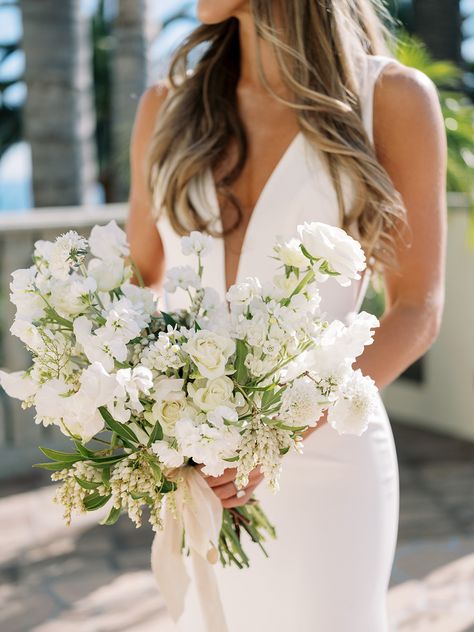 Wildflower Wedding Theme, Bridesmaid Bouquet White, Wildflower Wedding Bouquet, Vendor List, Diy Bridal Bouquet, All White Wedding, White Bridal Bouquet, White Wedding Bouquets, Wildflower Bouquet