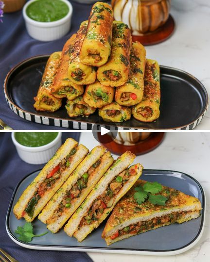 2min Snacks, Bread Pakora, Mix Veg, Rolled Sandwiches, Mint Recipes, Indian Snack Recipes, Vegetarian Food, Finger Food, Appetizer Snacks