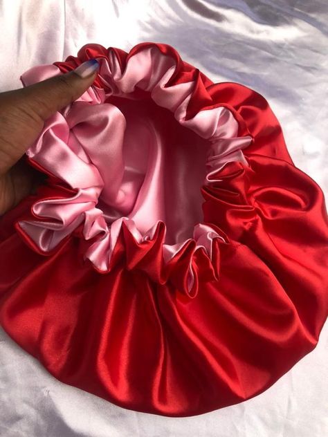 African Print Skirt Ankara Styles, Silk Hair Bonnets, Baby Pink Satin, Hair Bonnets, Diy Hair Accessories Ribbon, Hair Tie Accessories, Satin Bonnet, Hair Bonnet, Beauty Gadgets