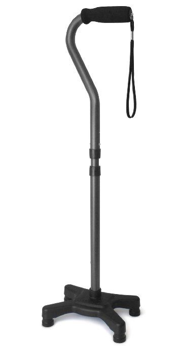 Ez2care Adjustable Lightweight Folding Quad Cane, Metallic Black Quad Cane, Durable Medical Equipment, Mobility Aids, Sticks And Stones, Walking Stick, Coping Mechanisms, Walking Sticks, Left Handed, Medical Supplies