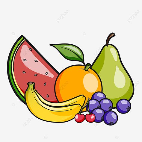 All Fruits Drawing, Fruits Illustration Art, Easy Fruits Drawing, Cartoon Fruit Drawing, Cute Fruits Drawings, Fruits To Draw, Fruits Drawing Easy, Fruits Drawing For Kids, Cute Fruit Drawings