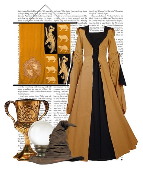 "Hufflepuff-" by hannah-banana ❤ liked on Polyvore featuring Universal Lighting and Decor, hufflepuff, hogwarts and medieval Hufflepuff Cosplay, Hufflepuff Clothes, Hufflepuff Costume, Wizarding Fashion, Hogwarts Style, Quidditch Robes, Weasley Wizard Wheezes, Helga Hufflepuff, Hufflepuff Outfit