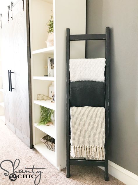 Blanket Hangers, Ladder Blanket Holder, Blanket Ladder Decor, Ladder Blanket, Ladder Diy, Rustic Blanket Ladder, Blanket Holder, Rustic Blankets, Living Room Blanket