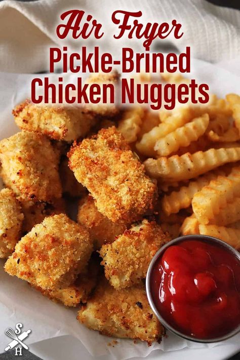 Air Fryer Chicken Nuggets, Brined Chicken, Football Recipes, Fried Chicken Nuggets, Homemade Chicken Nuggets, Brine Chicken, Air Fryer Fish, Chicken Nugget Recipes, Nuggets Recipe