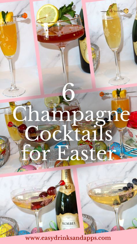 This Easter, elevate your celebrations with the bubbly charm of 6 indulgent champagne cocktails. Toast to new beginnings and the joy of springtime with a delightful array of refreshing beverages.  Whether you opt for classic favorites like the timeless Mimosa or venture into more adventurous territory with innovative twists such as the Bubbly Gingered Pear, where the champagne is mixed with pear and ginger liqueurs, each sip promises to be a celebration in itself. Easter Champagne Drinks, Easter Champagne Cocktails, Champagne Cocktails Easy, Pear Cocktails, Ginger Cocktails, Champagne Recipes Cocktails, Ginger Liqueur, Champagne Drinks, Champagne Cocktails