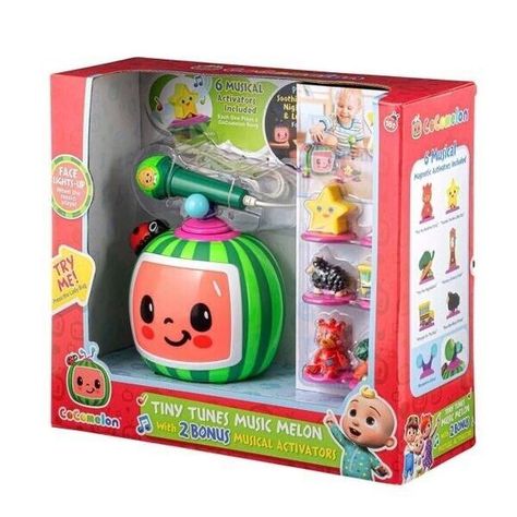 CoComelon Tiny Tunes Music Melon Toy with 6 Musical Activators & Microphone NEW Bedtime Songs, Playtime Is Over, Baby Learning Toys, Sleep Sounds, Baa Baa Black Sheep, Spooky Candles, Wheels On The Bus, Up Music, Musical Toys