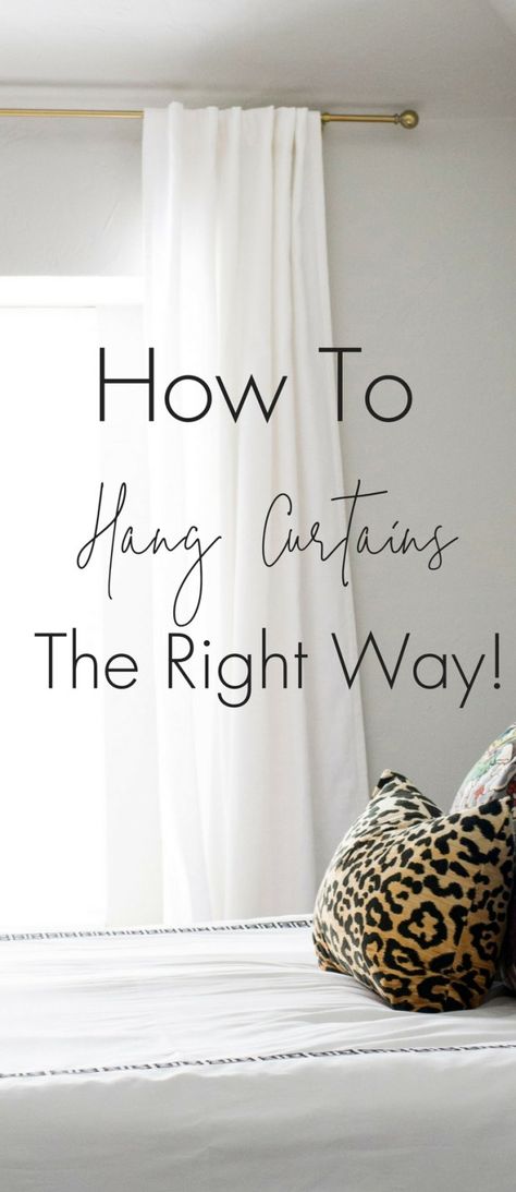 How To Hang Curtains The Right Way • Project Allen Designs Hang Curtains From Ceiling, Hanging Drapes, High Curtains, How To Hang Curtains, Floor To Ceiling Curtains, Curtain Inspiration, Hanging Curtain Rods, Ceiling Curtains, Living Room Decor Curtains