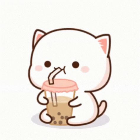 Cat Bubble Tea GIF - Cat BubbleTea MilkTea - Discover & Share GIFs Tea Gif, Cat Bubble, Calin Gif, Bubble Cat, Cute Boba, Doodles Bonitos, Peach Cat, Chat Kawaii, Arte Gif