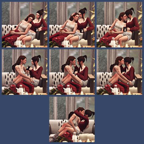 Sims 4 Autumn, Romantic Cuddling, Hug In Bed, Kissing Poses, Sims 4 Beds, Sims 4 Couple Poses, Sims Pets, Toddler Poses, Ts4 Poses