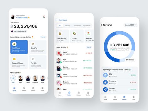 Digital Banking Mobile App by F. Ferina Chung ✨ for Caraka on Dribbble Bank App Ui, Bank Mobile App, Website Ui Design, Digital Banking, Android App Design, Savings And Investment, Ui Design Website, Banking App, Mobile Ui Design