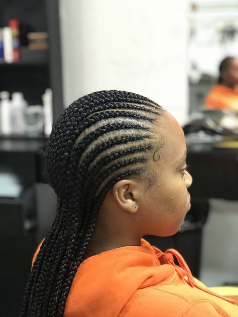 Feed in braids , small straightbacks Straight Back Braids For Kids, Feed In Braids Small, Braids Straight Back, Straight Back Feed In Braids, Straight Back Hairstyles, Straight Up Hairstyles, Back Braids, Braids Small, Straight Back Braids