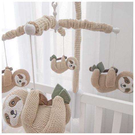 Nursery Decor Crochet Baby Nursery, Baby Mobile Arm, Sloth Nursery, Photo Frame Ornaments, Crochet Sloth, Christmas Photo Frame, Crochet Nursery, Baby Room Neutral, Cot Mobile