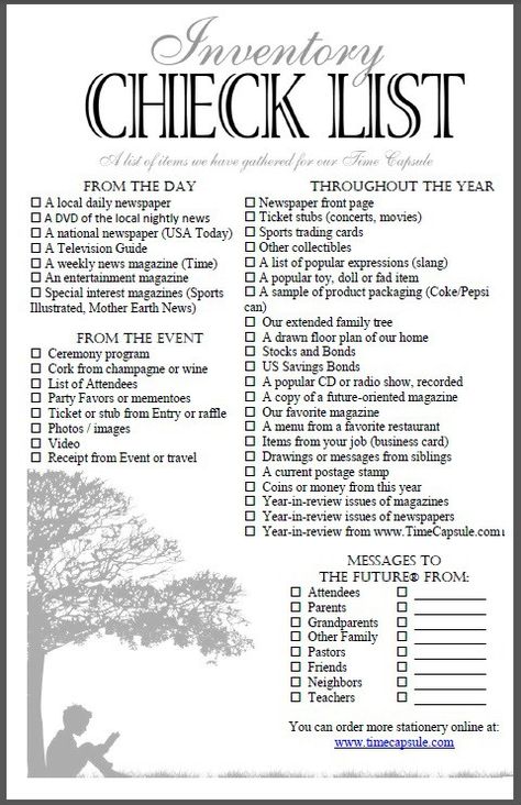 Time Capsule Checklist School Time Capsule, Time Capsule Kids, Family Time Capsule, Activity Book Ideas, Time Capsule Ideas, 52 Lists, 6th Grade Graduation, First Birthday Time Capsule, Memory Box Ideas