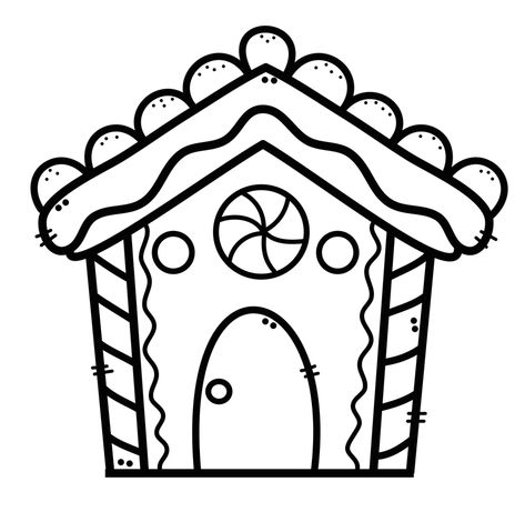 Gingerbread House Outline, Gingerbread House Drawing Easy, Christmas Clipart Black And White, Classroom Easel, Gingerbread House Clipart, Door Clipart, Merry Christmas Coloring Pages, Christmas Learning, Sketchbook Challenge