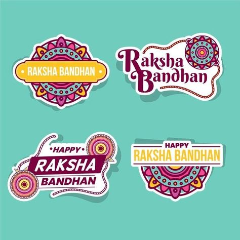 Download this Free Vector about Flat raksha bandhan badges concept, and discover more than 15 Million Professional Graphic Resources on Freepik. #freepik #image #vector #background #rakshabandhan #hindu #card #greeting #festival Rakhi Stickers Printable, Rakhi Tags, Rakshabandhan Stickers, Happy Rakshabandhan Stickers, Rakhi Stickers, Raksha Bandhan Drawing, Rakhi Quotes, Rakhi Hampers, Raksha Bandan