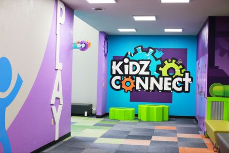 Youth Room Church, Kids Ministry Rooms, Mega Church, Childrens Ministry Decor, Kids Church Decor, Sunday School Projects, Church Marketing, Daycare Design, Name Decorations