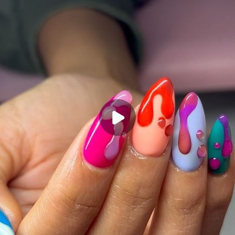 𝓐𝓲𝓶𝔃 • 𝑳𝒐𝒏𝒅𝒐𝒏 𝑵𝒂𝒊𝒍 𝑻𝒆𝒄𝒉 on Instagram: "🔮 gooey lava lamp nails ~ swipe 2 end for inspo 🪄  ˚ʚ♡ɞ˚ gelx medium with level 3 art ˚ʚ♡ɞ˚  • @apresnailofficial • @gelcolondon  • @hoholee_house from @west.nail.uk   🏷 #nails #londonnails #gelxnails #nailart #gelx #nailinspo #lavalampnails #3dnail #3dnailart #showscratchnails #welovegelcolondon" Lava Lamp Nail Art, Lava Lamp Nails, Lava Nails, Lamp Nails, Uk Nails, London Nails, 3d Nail Art, Level 3, Nails Inspo